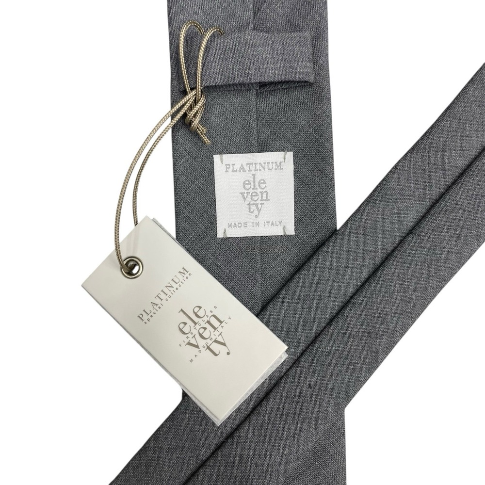 Eleventy First Class Platinum Collection NEW Men's Skinny Gray Tie 2 1/8" x 60"